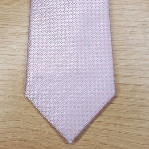 MICHAEL KORS Mens Neck Tie Pink Woven Geometric Textured Geo Silk Blend